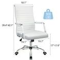 thumbnail image 7 of Furmax Ribbed Executive Chair with Swivel & Lumbar Support, 300 lb. Capacity, White, 7 of 7
