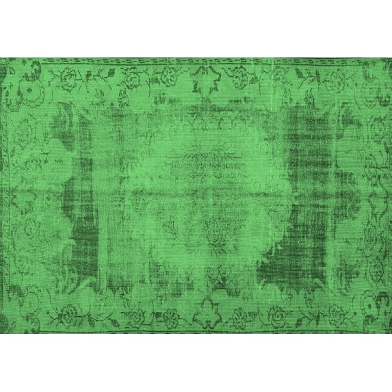 Ahgly Company Indoor Rectangle Persian Emerald Green Traditional Area Rugs, 5' x 7'