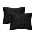 thumbnail image 3 of Mainstays Solid Black Zig Zag Stripe Reversible Crystal Mink Pillow Shams, King (2 Count), 3 of 6