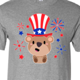 thumbnail image 3 of Inktastic 4th of July Cute Bear with Blue and Red Fireworks T-Shirt, 3 of 4