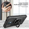 thumbnail image 2 of Ring Kickstand Phone Case for Nokia C100 w/Tempered Glass Screen Protector for Car Mount Hybrid Hard Shockproof Case - Black, 2 of 6