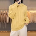 thumbnail image 2 of ShomPort Casual Sweaters for Womens Drawstring Long Sleeve Hooded Textured Tops Lightweight Going Out Solid Color Cozy Soft Blouses, 2 of 6