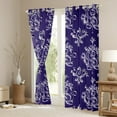 thumbnail image 3 of Manfei Victorian Flower Blackout Curtains Set of 2 (52x84 Each),Vintage Damask Floral Window Curtains,Purple White Curtains and Drapes For Men Women,,Lightweight Room Decorative, 3 of 6