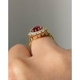thumbnail image 4 of Natural Red Ruby Engagement Ring 4ct Emerald Cut Vintage Rose Gold Engagement Cluster Ring Moissanite Bridal Rings Promise Rings Anniversary, 4 of 4
