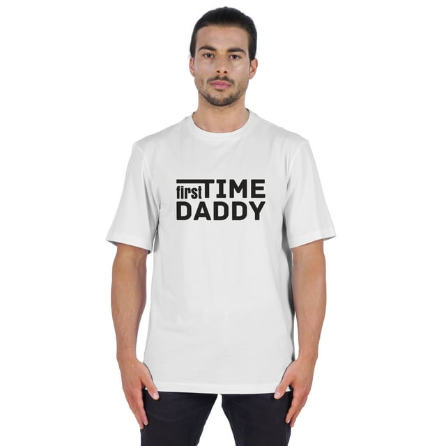 Inkmeso T-Shirt à Manches Courtes pour Homme avec Imprimé Graphique « First Time Daddy », Chandail Jersey pour Papa