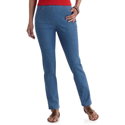 flat front pull on jeans