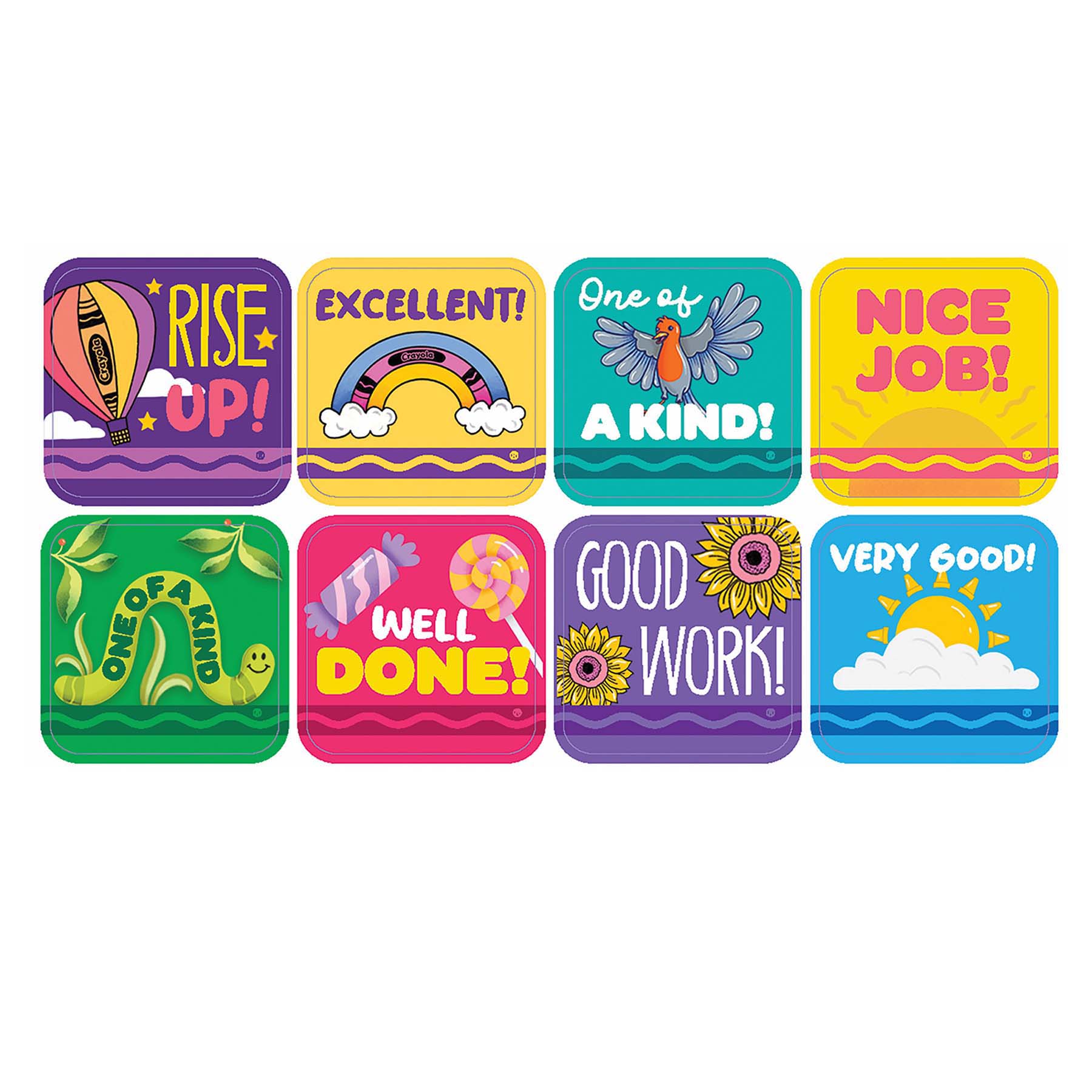 Eureka Crayola Colors of Kindness Theme Stickers, 120 Per Pack, 12 Packs