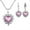 Pink, variant on MANHUJI 1 Set Exquisite Heart Shape Jewelry Sets for Women Gold Plat ed Necklace Dangle Drop Earring Faux Crystal Heart Necklace Earring Jewellery (Pink,One Size)