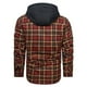 thumbnail image 4 of Meichang Men's Flannel Shirts Big and Tall Plaid Hoodies Fall Button Down Shirt Jacket Regular Fit Long Sleeve Coat Jacket, 4 of 9