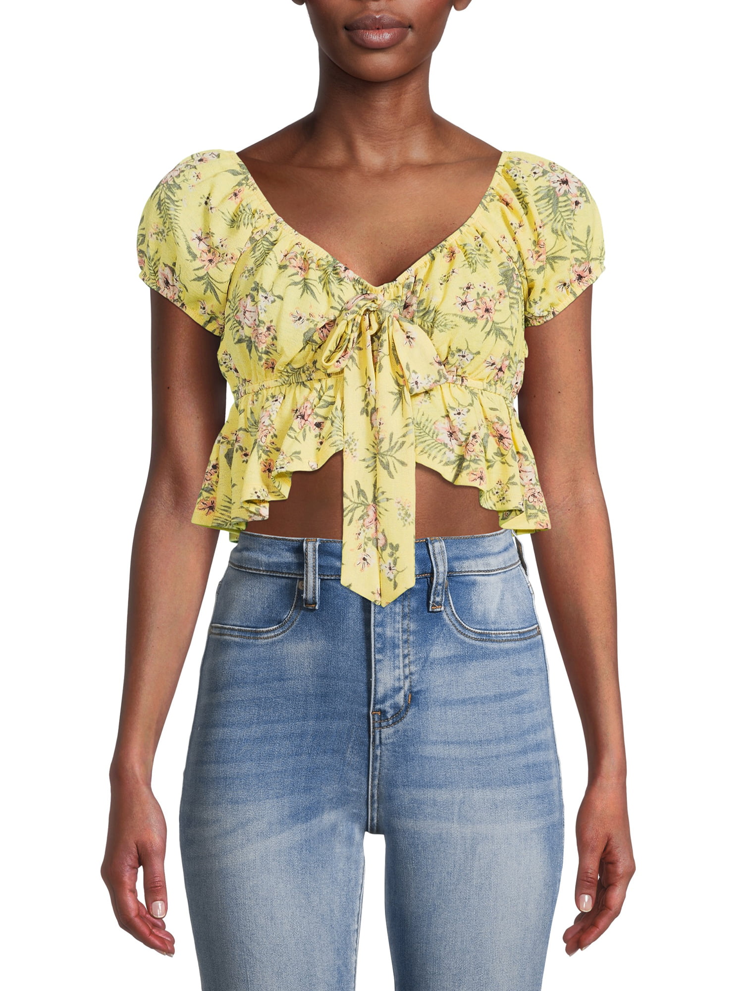 Almost Famous Juniors Ruffled One-Shoulder Top