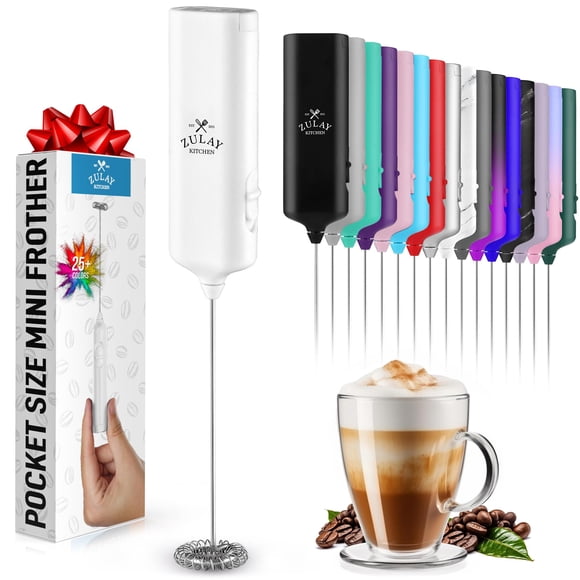 Batidora portátil para bebidas Milk Frother Zulay Mini & Mighty, color blanco