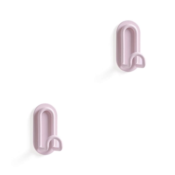 Injueey Gancho en forma de U Ganchos fuertes Sin perforaciones Conveniente Instalación simple Soporte para colgar Accesorios de baño Cocina Rosa 2piezas