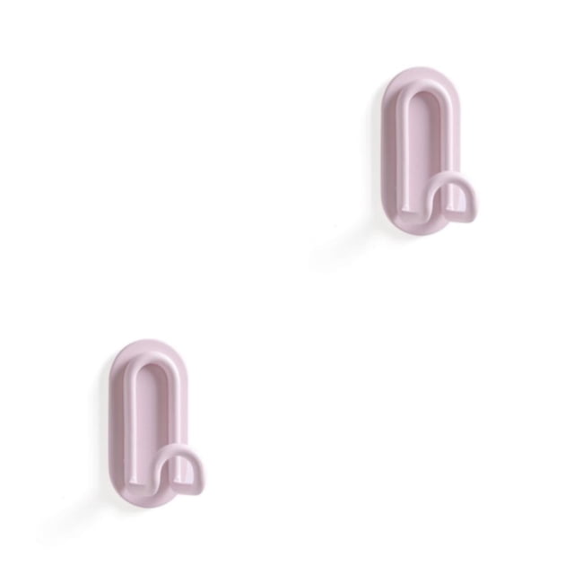 Bewildely Gancho Montado en la pared Ganchos creativamente fuertes Práctico Soporte de instalación simple Accesorios de baño Puertas Rosa Rosa 2Conjunto