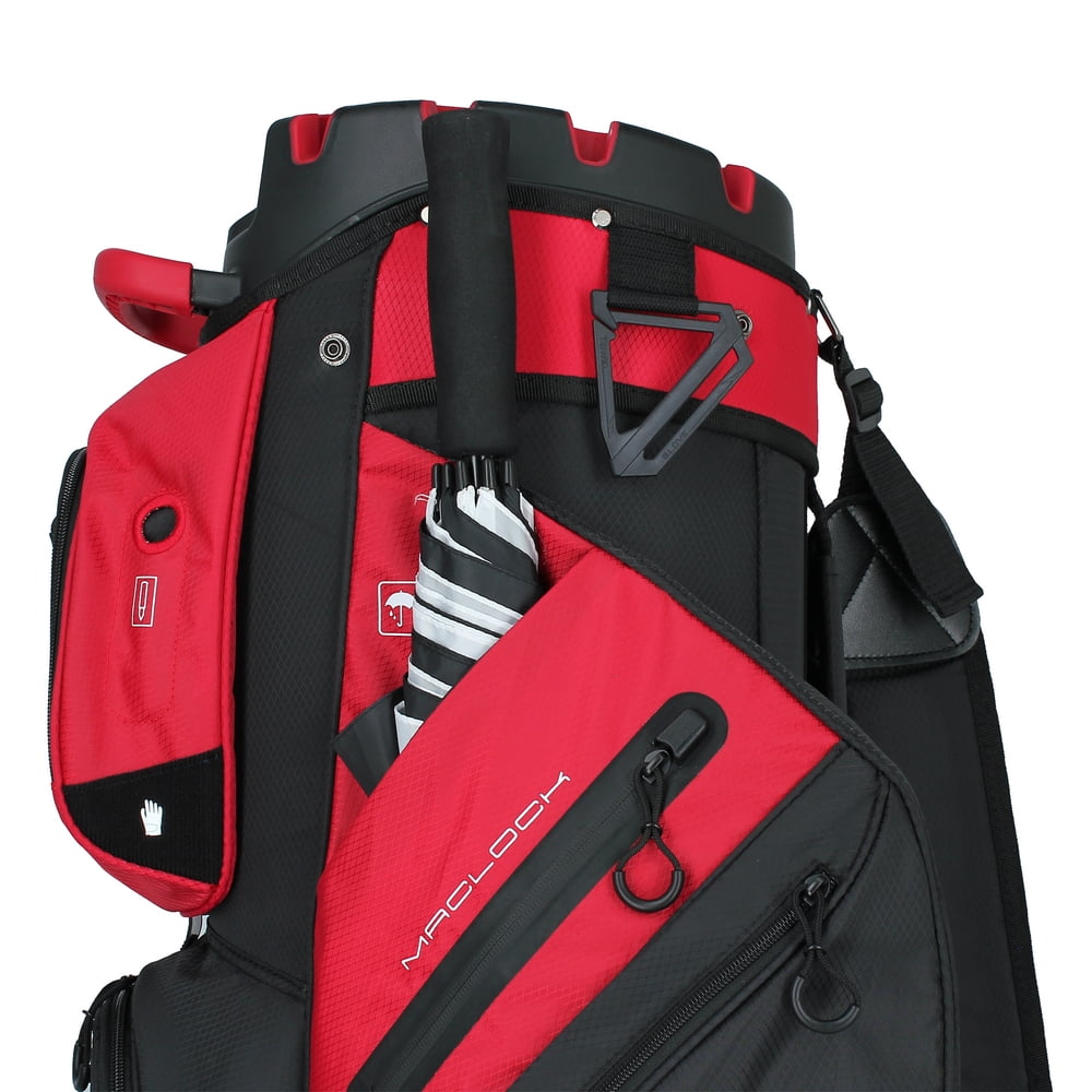 MacGregor Golf MACLOCK Ultimate Divider System Cart Bag, Black/Red