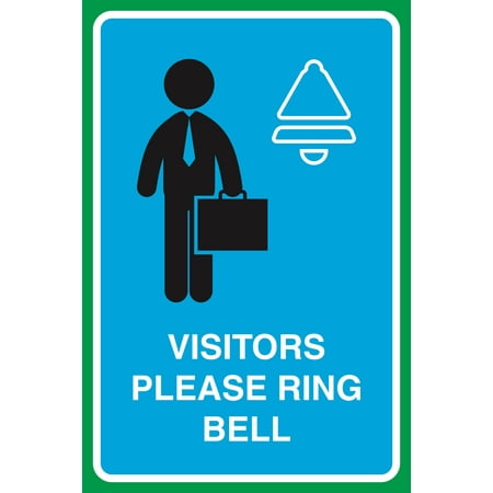 Visitors Please Ring Bell Print Working Man Picture Home Office Business