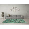 thumbnail image 3 of Ahgly Company Indoor Square Abstract Light Blue Modern Area Rugs, 3' Square, 3 of 4