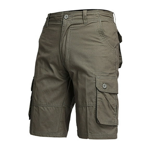 XADYUY Cargo Work Shorts for Men Stretch Relaxed Fit Work Workwear Shorts with 7 Pockets Cotton Below Knee Work Shorts Tactical Cargo Shorts for Men,Army Green 40