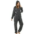 thumbnail image 2 of Defitshape Women's Family Fuzzy Flannel Fleece Onesie Pajamas Lounging Loose Fit Classic Onesies Black Medium, 2 of 5