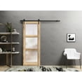 thumbnail image 3 of Sturdy Barn Door 32 x 96 inches | Lucia 2552 Oak | 6.6FT Rail Hangers Heavy Hardware Set | Solid Panel Interior Doors, 3 of 6