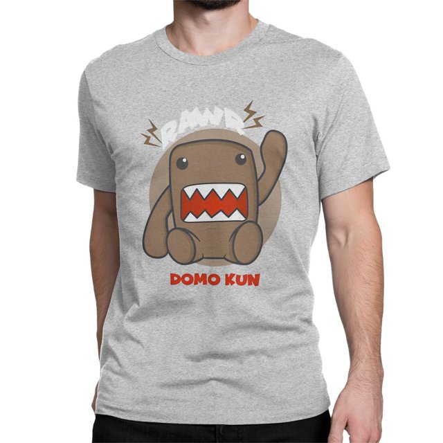 Camisetas Domo Kun Rawr para hombre y mujer, divertidas camisetas de algodón con dibujos animados, cuello redondo, manga corta, ropa de talla grande