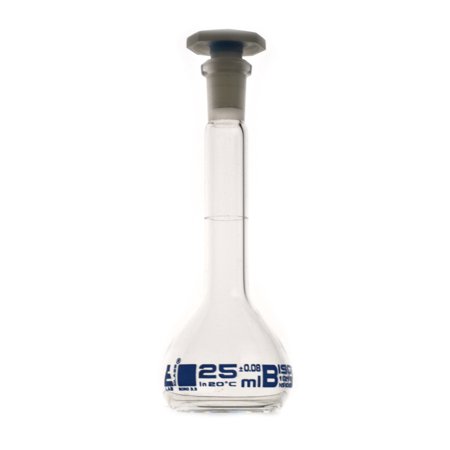 - 25 mL Volumetric Flask - Eisco Labs - Class 'B'- Borosilicate Glass, socket size 10/19