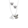 thumbnail image 2 of Delight Jewelry Silvertone Large Trinity Knot Silver tone Guardian Angel Charm Necklace and Stud Earrings, 2 of 4