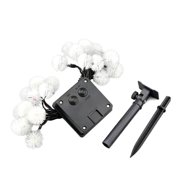 Yuarrent 6.5M 30 LED Energía solar Bola de nieve Decoración Cadena de luz Hada al aire libre Estado de ánimo Decoración con luz colorida Iluminación y accesorios Yuarrent HA014072-00