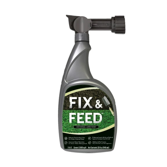 Fix and Feed; Universal Lawn Fertilizer, 32 Ounce Hose End Sprayer, Messinas Garden Products