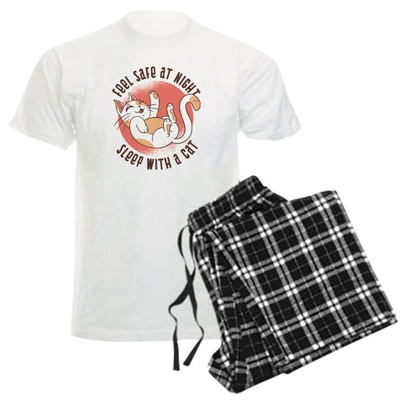 CafePress - Sleep With A Cat Pajamas - Men's Light Loose Fit Cotton Pajama Set