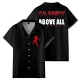 thumbnail image 2 of Roman Reigns Family Above All Shirt Women Men Casual Camp Collar Short Sleeve V-Neck Fashion Shirts, 2 of 3