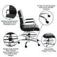 thumbnail image 4 of Flash Furniture Whitney Mid-Back Swivel LeatherSoft Drafting Chair with Foot Ring, Black, 4 of 14