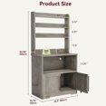 thumbnail image 2 of Bakers Rack With Storage Cabinet, Microwave Stand With Power Outlets, Farmhouse pantry cabine With Thick Table Top, Small Kitchen Pantry Hutch Bakers Rack for Kitchen,Dining Room,Retro Gray, 2 of 7