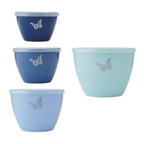 Dolly Parton Plastic Mixing Bowls with Air-Tight Lids, Set of 4, Blue