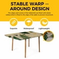 thumbnail image 4 of Christmas Tree Table Cloths for 5 Foot Rectangle Tables, Green Xmas Tree Winter Wooden Patio Waterproof Elastic Fitted Tablecloths, Washable Rectangular Table Cover for Camping, 4 of 8