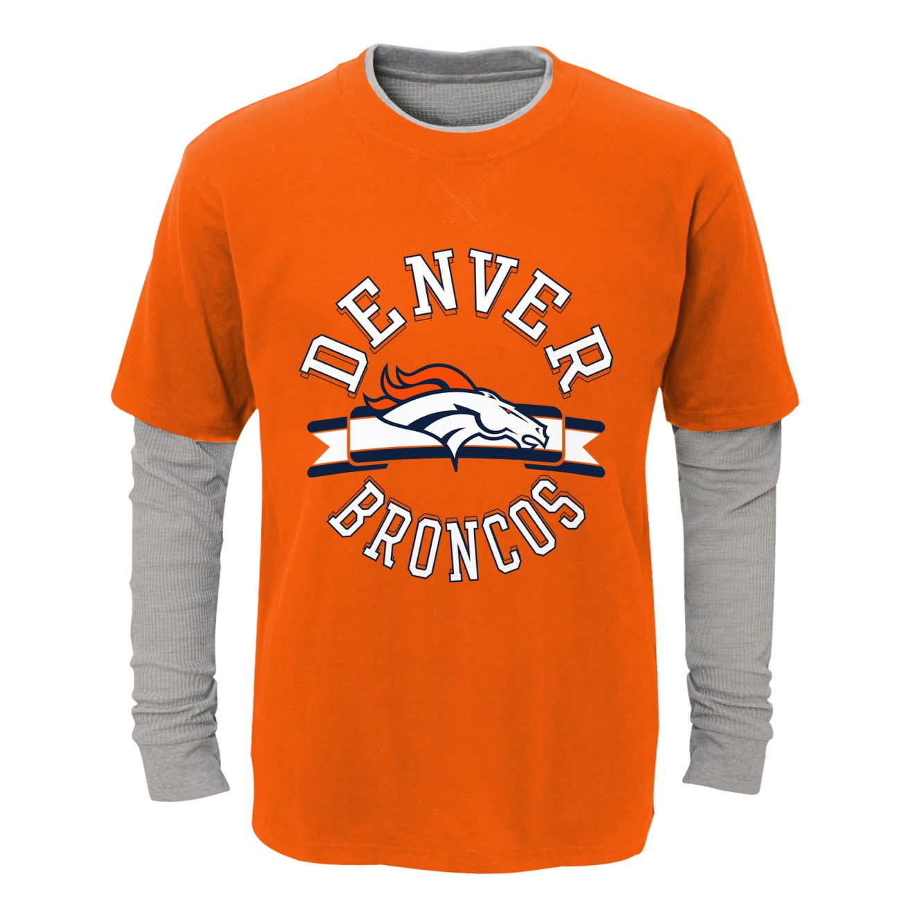 Denver Broncos Toddler NFL "Definitive" L S Faux Layer Thermal Shirt by Outerstuff
