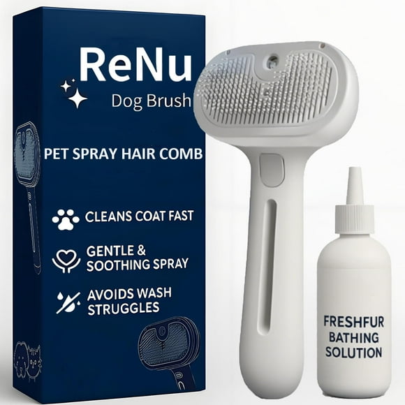 Cepillo para mascotas ReNu Dog Brush 3 en 1 autolimpiante con vapor