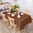 thumbnail image 2 of Deconovo Fall Rectangle Tablecloth, Waterproof Solid Color Table Cover with Rolled Sides for Thanksgiving Dining Decor, 54"x72", Brown, 2 of 8