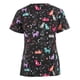 thumbnail image 3 of ICHUANYI Clearance Women Fashion Short Sleeve V-Neck Tops Working Printing Uniform Blouse T-Shirt Tops(Black, L) ICHUANYI WER2023080801205, 3 of 3