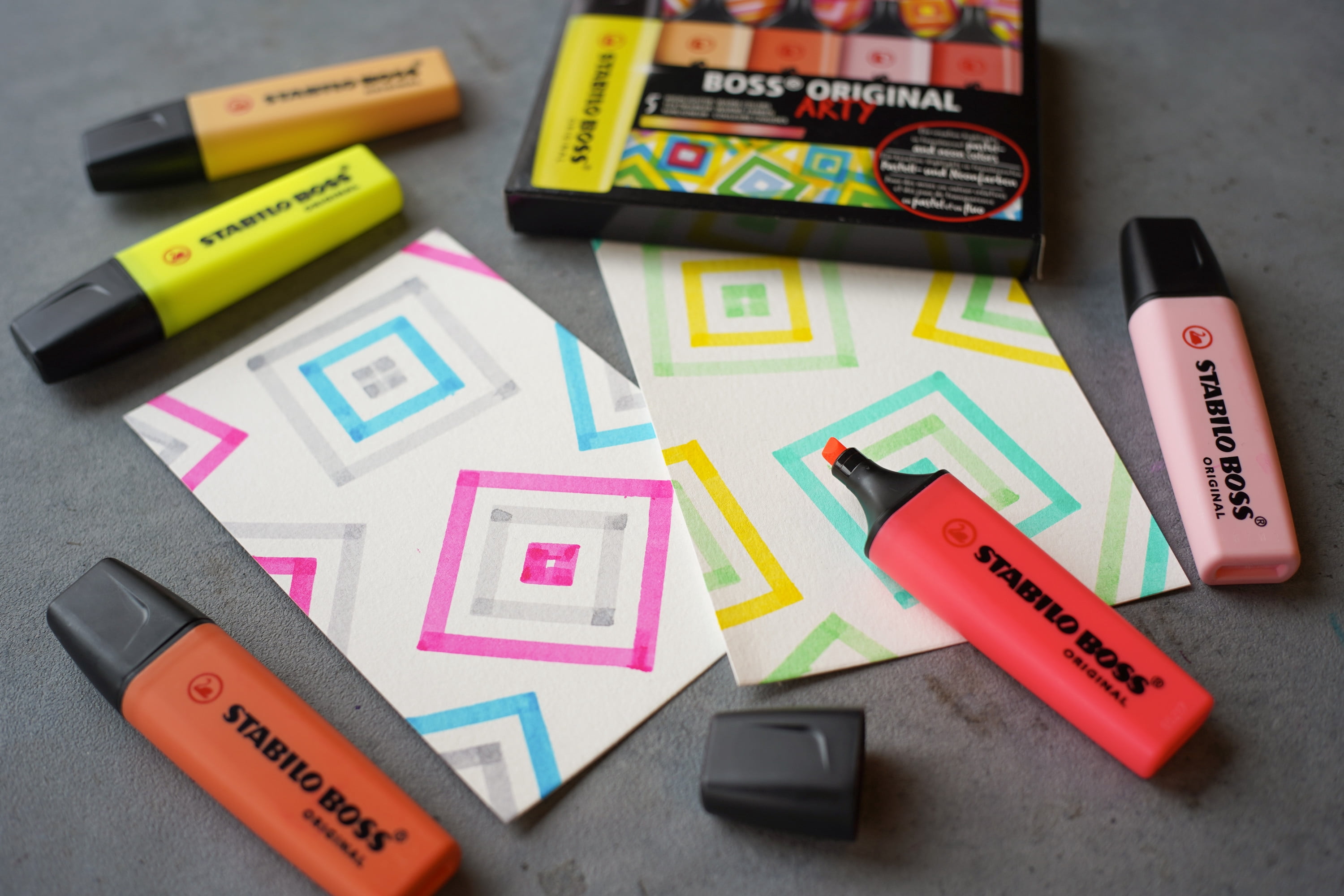 STABILO BOSS ORIGINAL Highlighters Set, 5-Piece ARTY Warm Colors Set