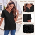 thumbnail image 3 of SWQZVT Womens Tops Dressy Casual Blouses V Neck Work Shirts Trendy Tops Summer Short Sleeve Business Dressy Work Tops, 3 of 6