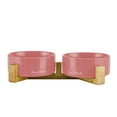 thumbnail image 2 of Coco Dual Pet Bowl with Wood Stand 5.11’’ in Pink, 2 of 6