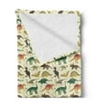 thumbnail image 2 of Dinosaur Soft Flannel Fleece Blanket, Jurassic Cartoon Prehistoric Animals Prehistoric Mammal in Childish Reptile Pets, Cozy Plush for Indoor and Outdoor Use, 50" x 60", Multicolor, by Ambesonne, 2 of 5