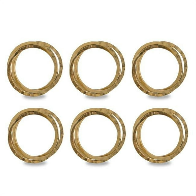 Design Imports CAMZ10572 Anneau de Serviette en Or Entrelacé - Lot de 6