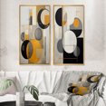 thumbnail image 1 of Designart "Retro Possibility Circular Energy IV" Modern Geometric Framed Wall Art Set Of 2 - Modern Yellow Frame Gallery Set For Office Decor, 1 of 6