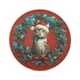 thumbnail image 6 of WOBOGO Christmas Tabby Cat Round Placemats Set of 4 Heat Resistant Washable Kitchen Table Decorations 15.4in, 6 of 7