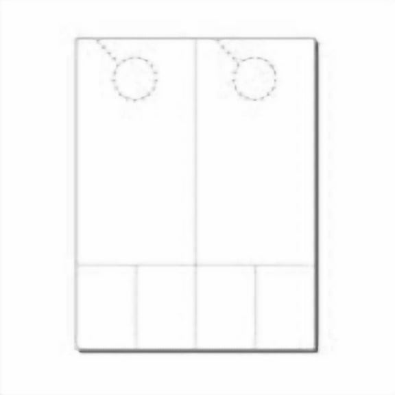Print-Ready Door Hanger w Coupons (4-1/4" x 11"), 2-UP, Perfed, on 8-1/2" x 11" White 67lb Vellum Paper - 250 Sheets (500 Hangers)