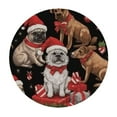 thumbnail image 4 of HAOXIT Christmas Pug Dog Table Cloth Waterproof Round Tablecloth Washable Table Cover for Kitchen Outdoor Party Wedding 54-58, 4 of 8