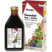 Floradix Floravital Iron And Herbs Liquid Vegetarian Supplement, Supports Energy, 17 Oz..