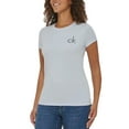 thumbnail image 2 of Calvin Klein Jeans Women's Short Sleeve Logo Tee (Waterfall Silver, Medium), 2 of 4