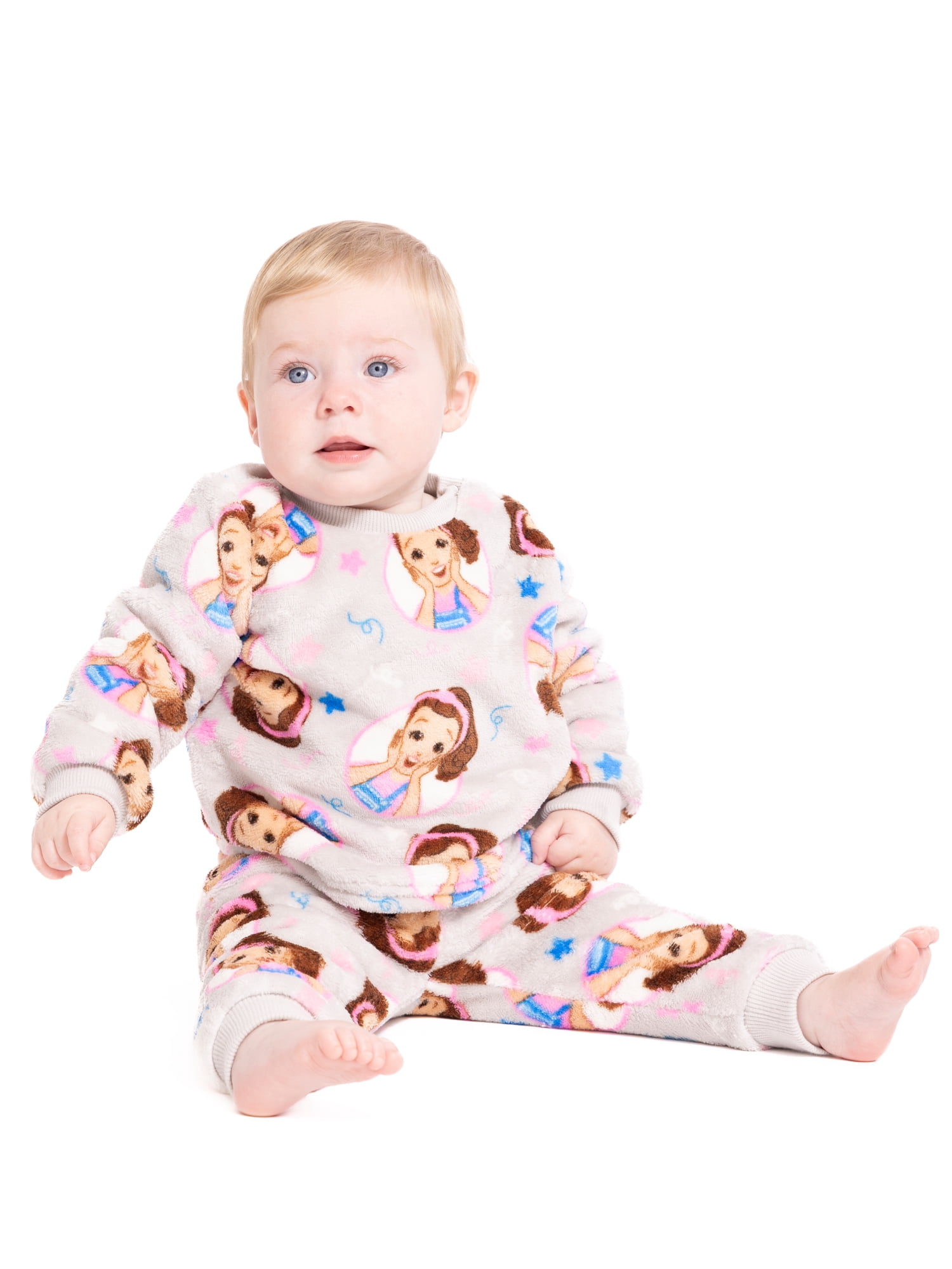 Ms. Rachel Baby Girls Printed Crewneck Sweatshirt and Jogger Pants Set, 2-Piece, Sizes 0/3M-24M